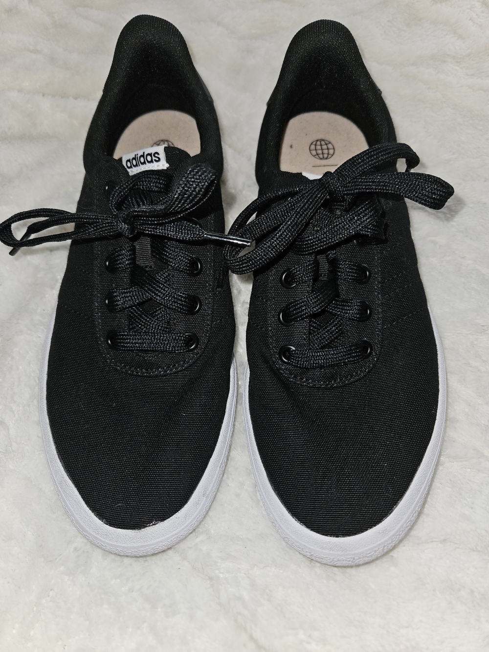 Adidas Women's Black Canvas Lace-Up Sneakers